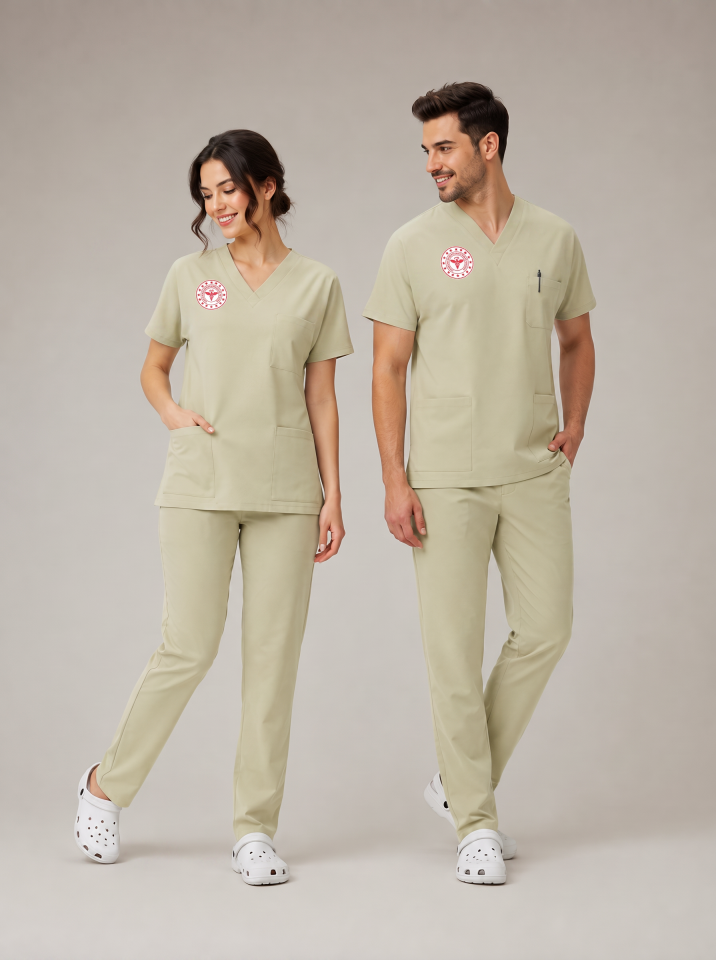 Teknisyen-Tekniker -Tıbbi Sekreter Forması Scrubs Likralı Takım Sağlık Bakanlığı Uyumlu-Moth