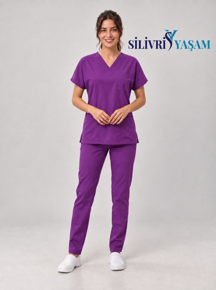 YAŞAM - KADIN SCRUBS MOR