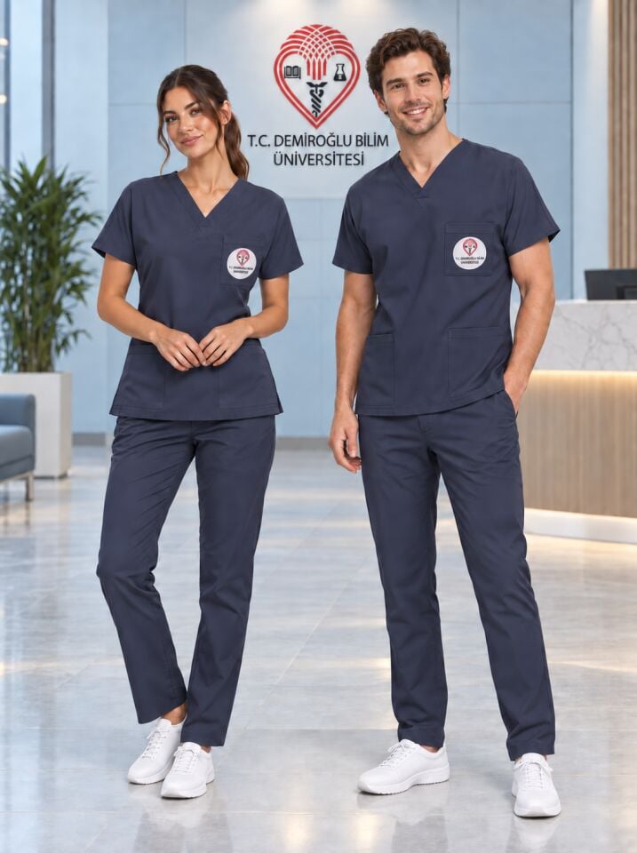 DEMİROĞLU - ÖĞRENCİ LACİVERT SCRUBS (ARMALI)