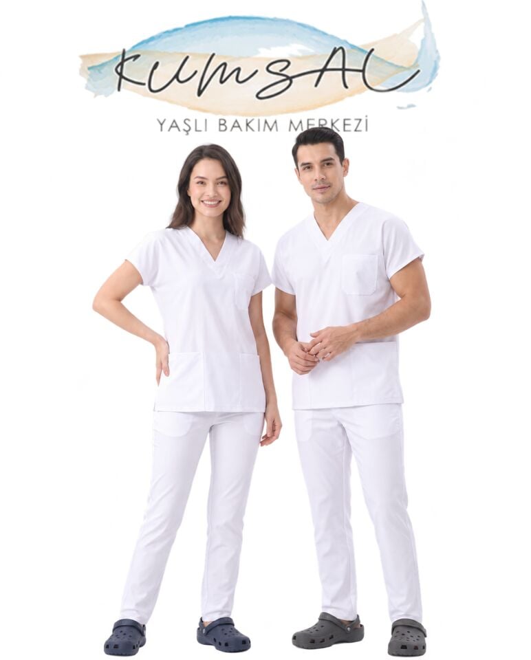KUMSAL - BEYAZ SCRUBS (ARMALI)