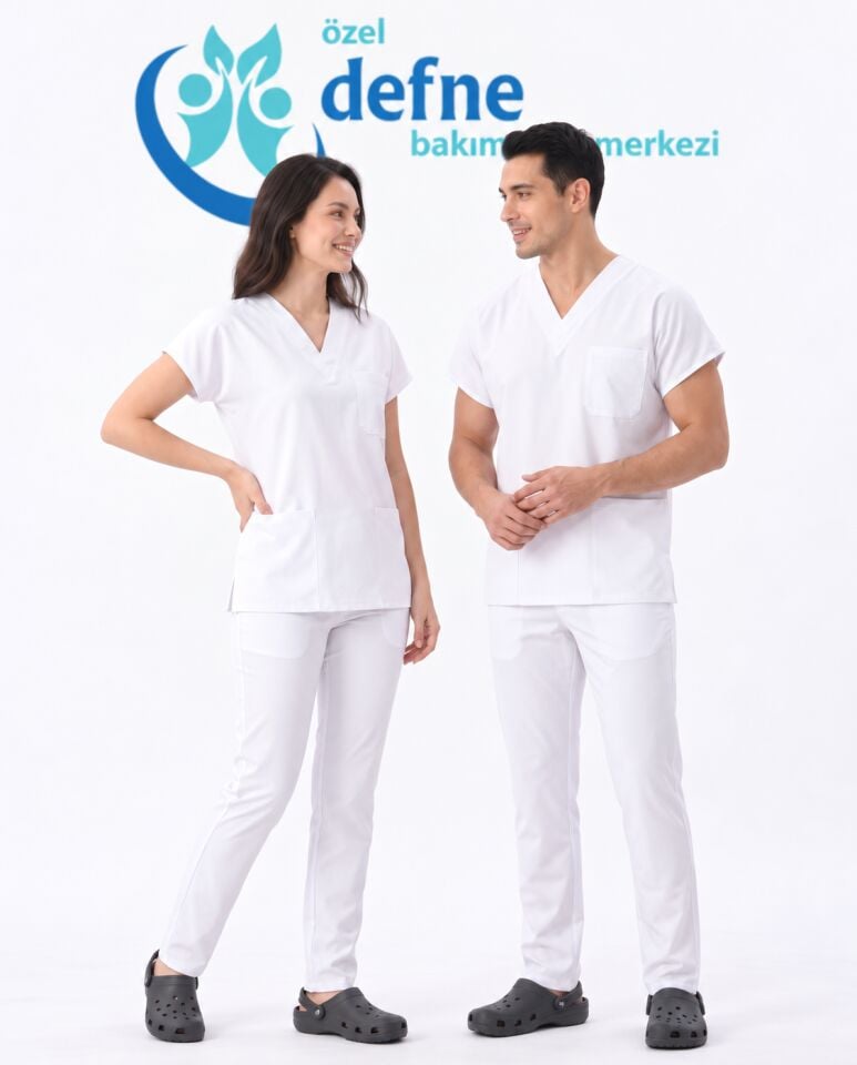 DEFNE - BEYAZ SCRUBS (ARMALI)